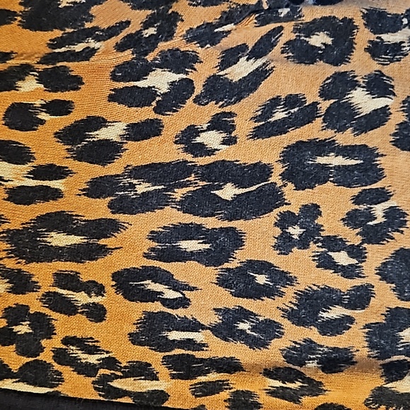Talbots size LP open cardigan cheetah print black, brown, and beige. - Picture 3 of 7